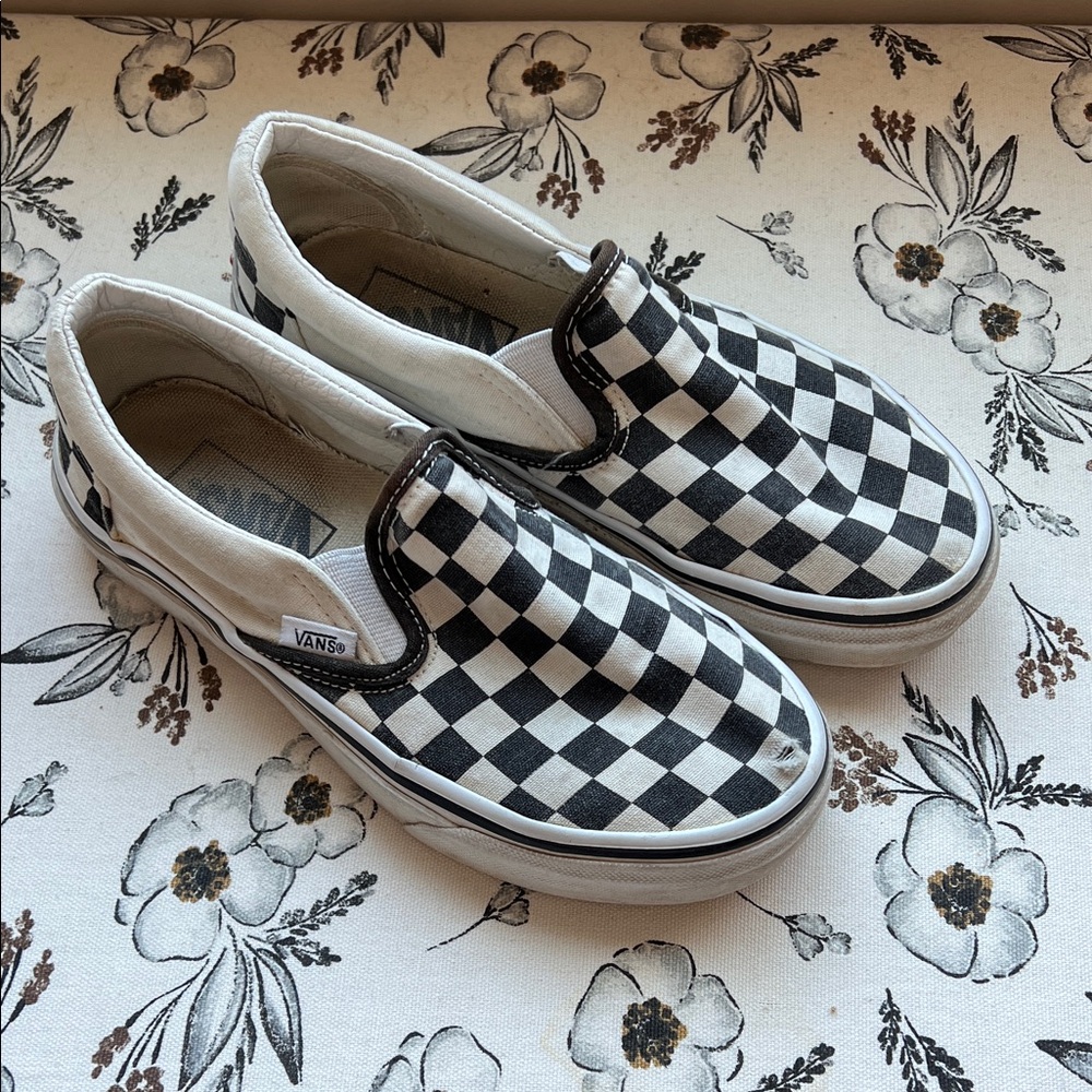 Vans Black and White Checkered Slip-Ons
